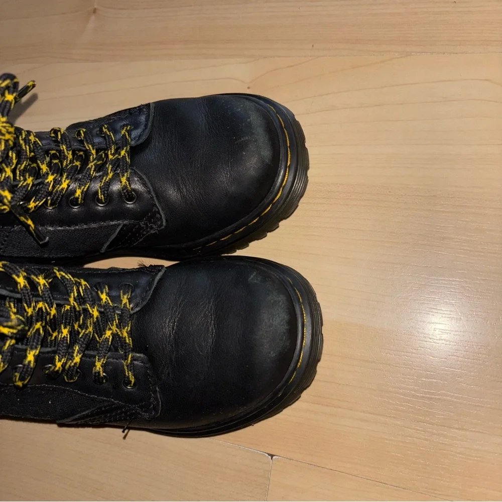 Dr. Martens‎ Black Leather Boots Toddler Sz 10 AirWair Bouncing Sole Lace Up Zip